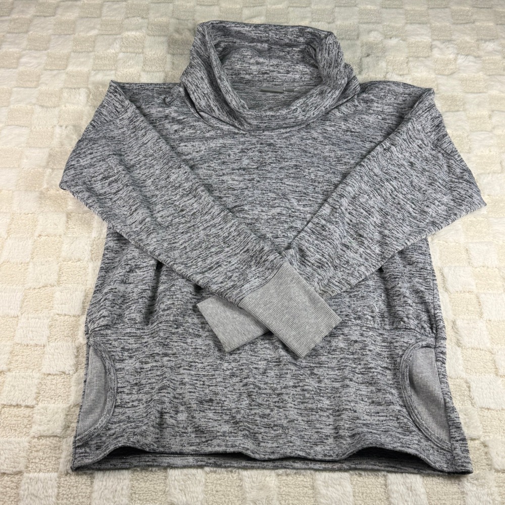 Athleta Gray Marled Cowl Neck Long Sleeve‎ Tunic Top Women Size L